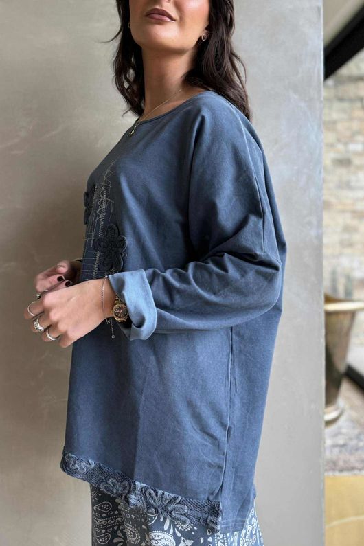 Original Hippie Sweatsshirt Vintage Wash Denim